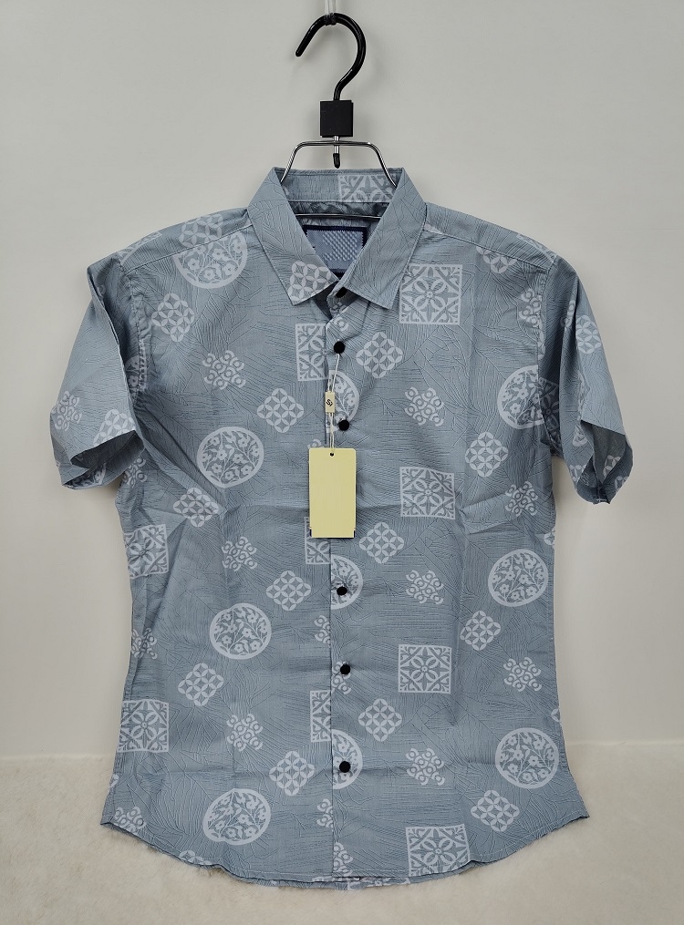 পণ্যের বিবরণ Pure Cotton Half Sleeve Print Shirt for Men's