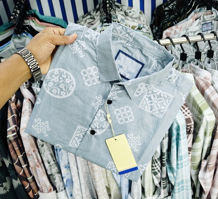 পণ্যের বিবরণ Pure Cotton Half Sleeve Print Shirt for Men's