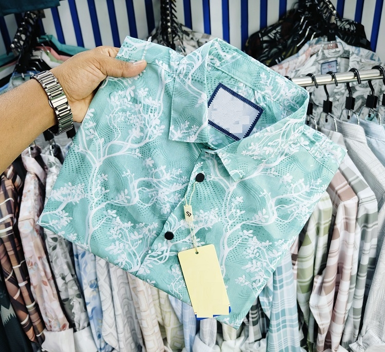 পণ্যের বিবরণ Pure Cotton Half Sleeve Print Shirt for Men's