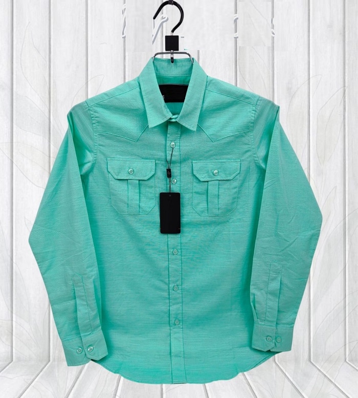 পণ্যের বিবরণ Premium Lap Seam Double Pocket Shirt -Fabrics -