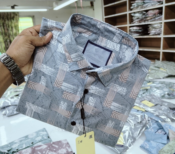 পণ্যের বিবরণ Pure Cotton full Sleeve Print Shirt for Men's