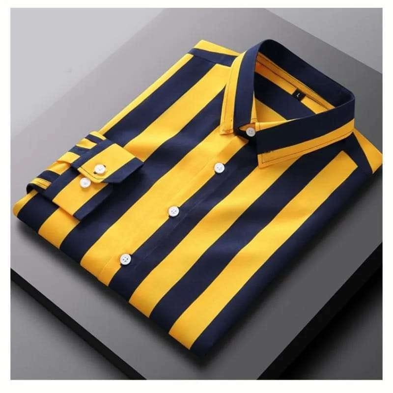 পণ্যের বিবরণ Men's Long Sleeve Stripe Print Shirt -ফ্যাব্রিক: ১০০%