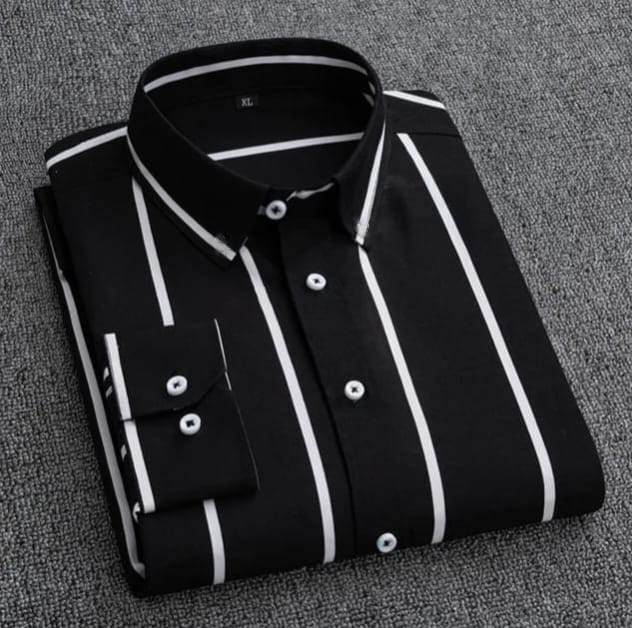 পণ্যের বিবরণ Men's Long Sleeve Stripe Print Shirt -ফ্যাব্রিক: ১০০%