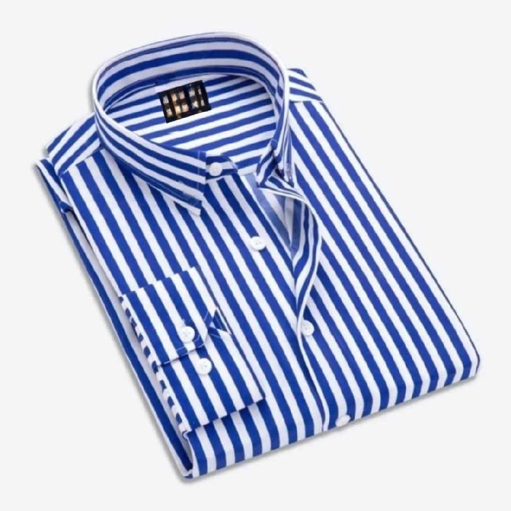 পণ্যের বিবরণ Men's Long Sleeve Stripe Print Shirt -ফ্যাব্রিক: ১০০%