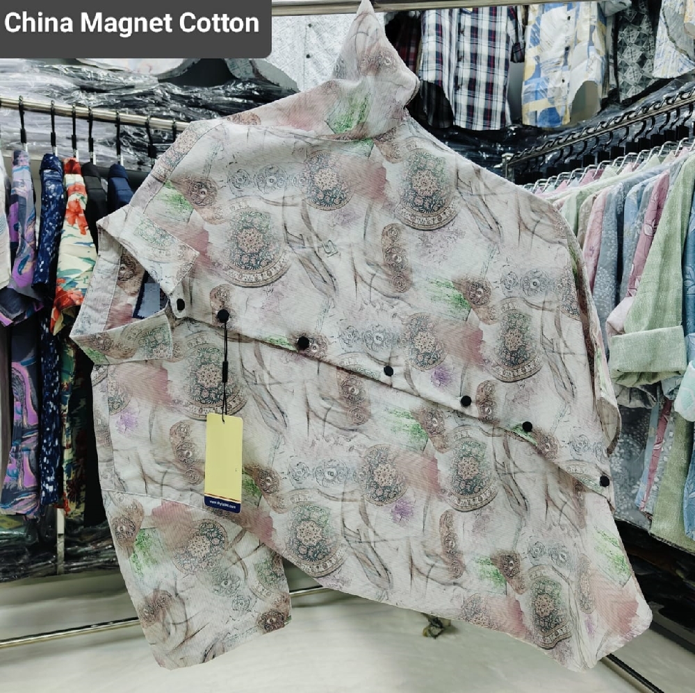 পণ্যের বিবরণ China Magnet Cotton Half Sleeve Shirt Fabrics: China