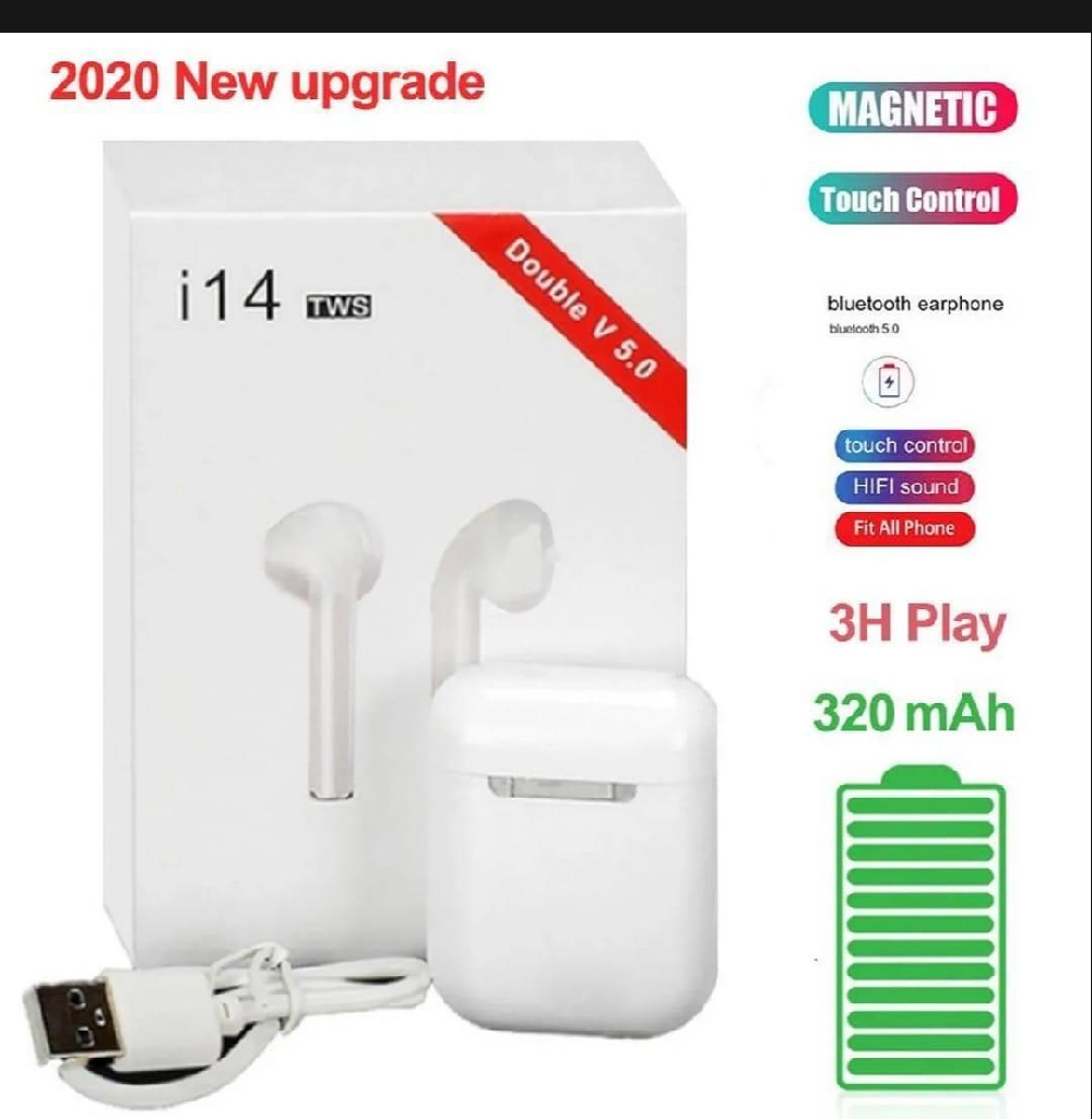 I14 TWS Earbuds • Material: ABS Plastic • Bluetooth Version: