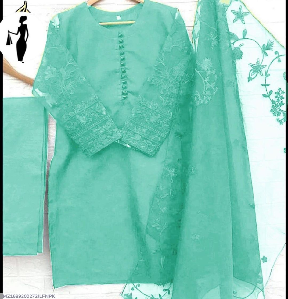 • Shirt Fabric: Organza • Pattern: Embroidered • Neck Type: