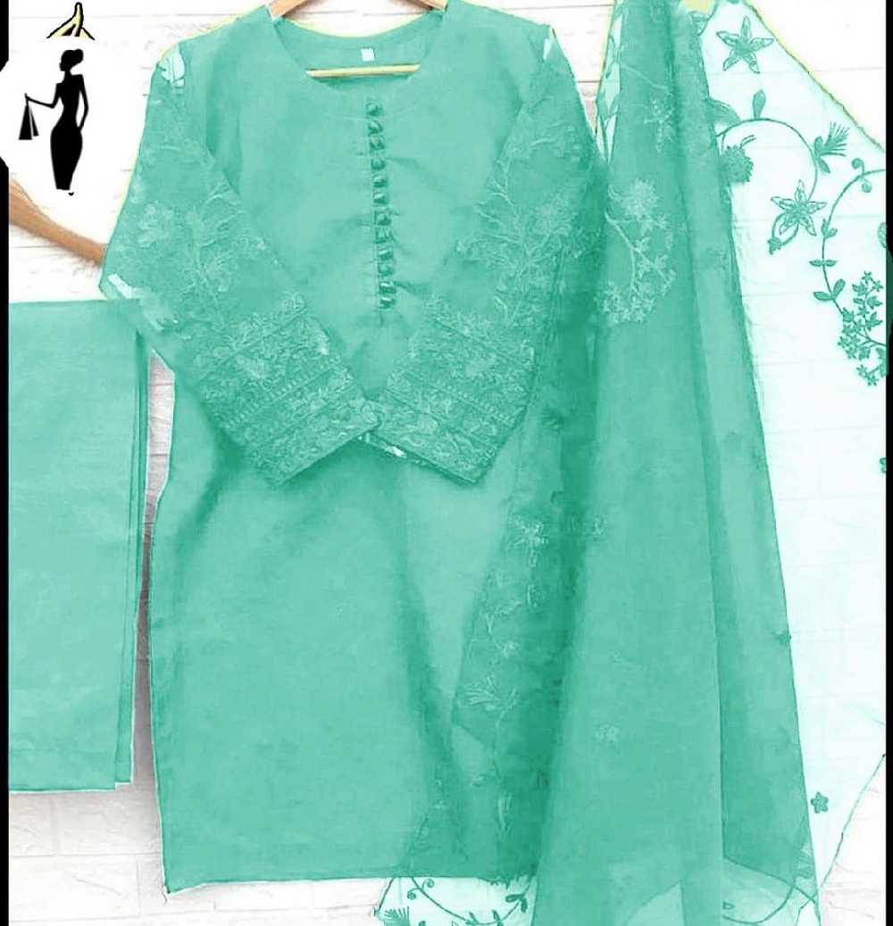 • Shirt Fabric: Organza • Pattern: Embroidered • Neck Type: