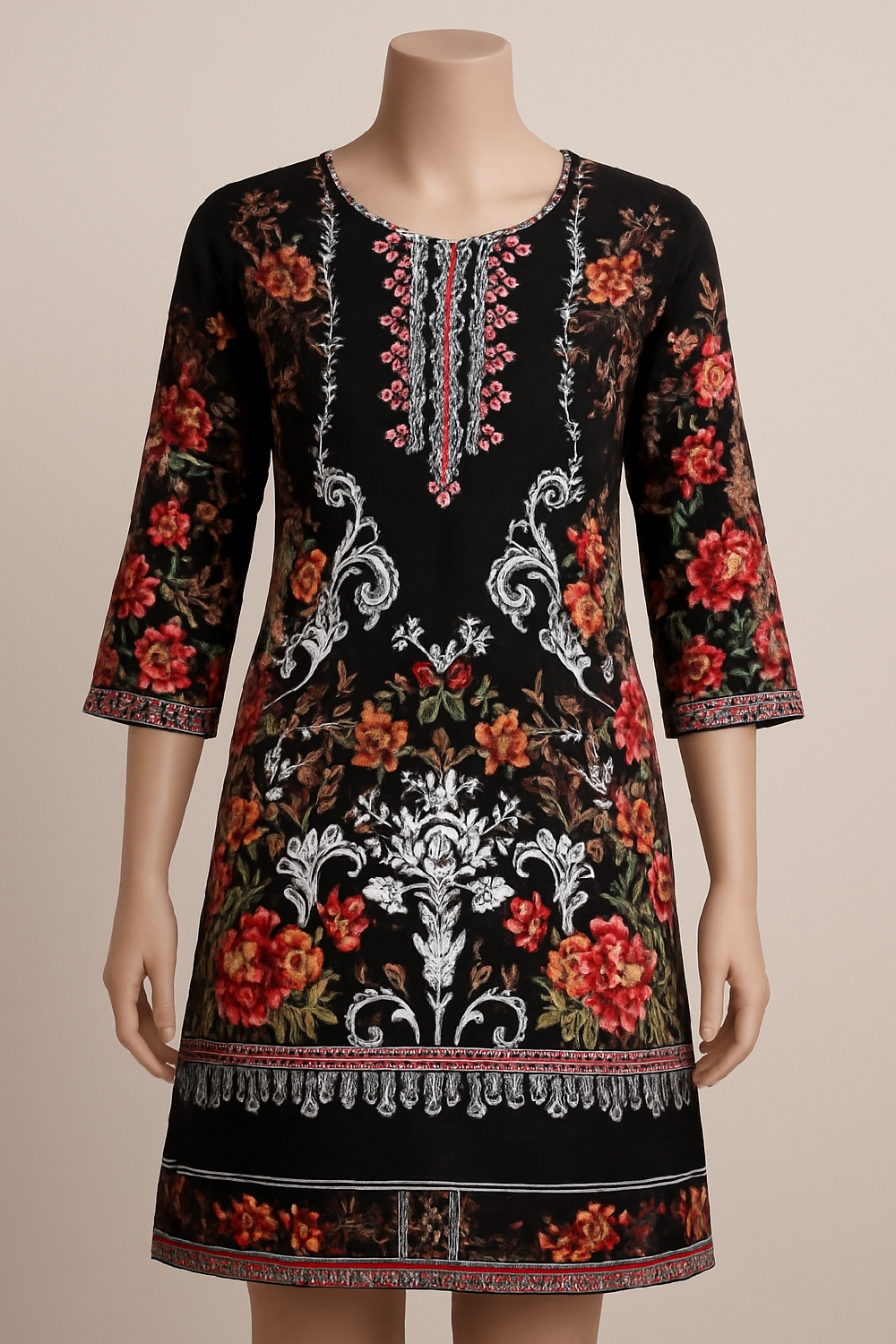 Digital Print Three Piece 𝐅𝐚𝐛𝐫𝐢𝐜 : Cotton Silk 𝐊𝐚𝐦𝐢𝐣 long