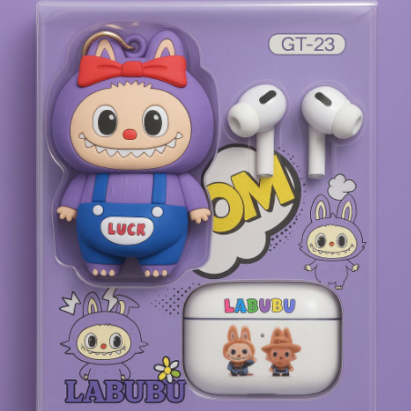 📌 Labubu GT-23 Wireless Earbuds With Cute Cartoon Toy –