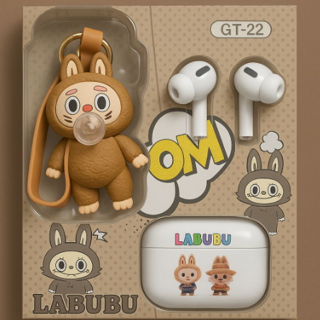 📌 Labubu GT-23 Wireless Earbuds With Cute Cartoon Toy –