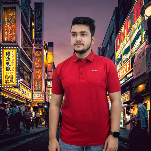 Men's Polo Shirt Fabric: China Imported Stretch Fabric Size: M,