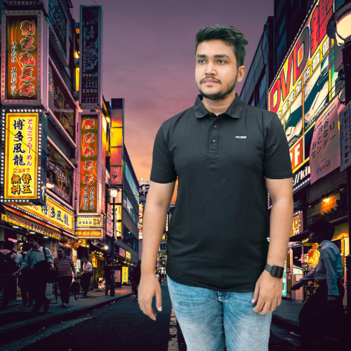Men's Polo Shirt Fabric: China Imported Stretch Fabric Size: M,