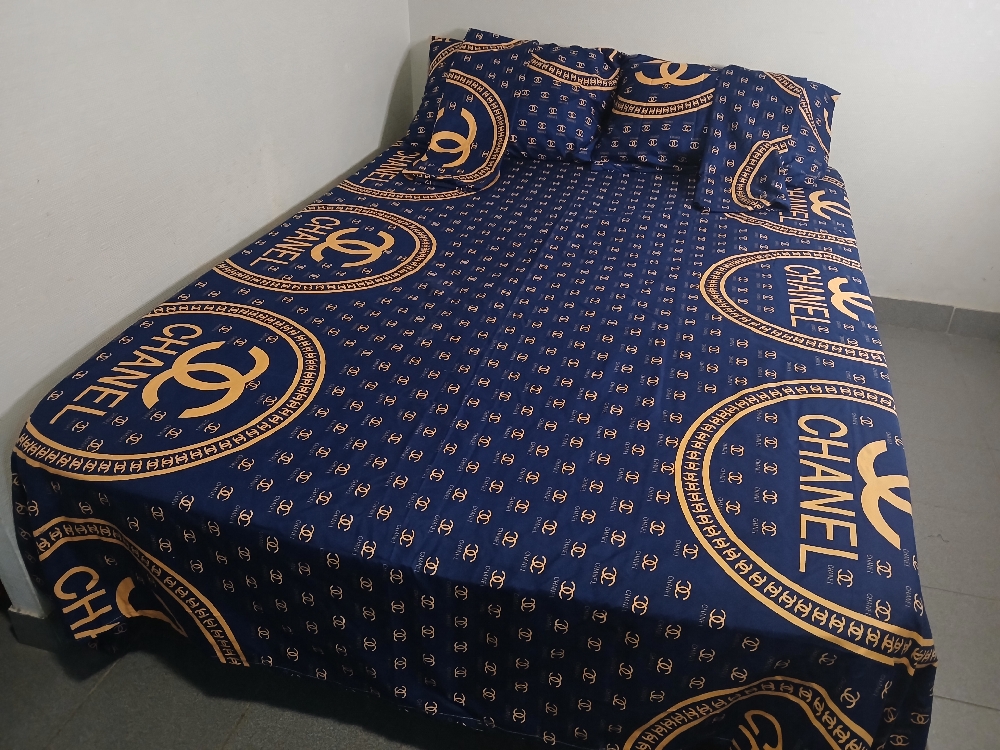 1 drap plat (200×220)cm Queen size 4 taies d'oreiller (50×70)