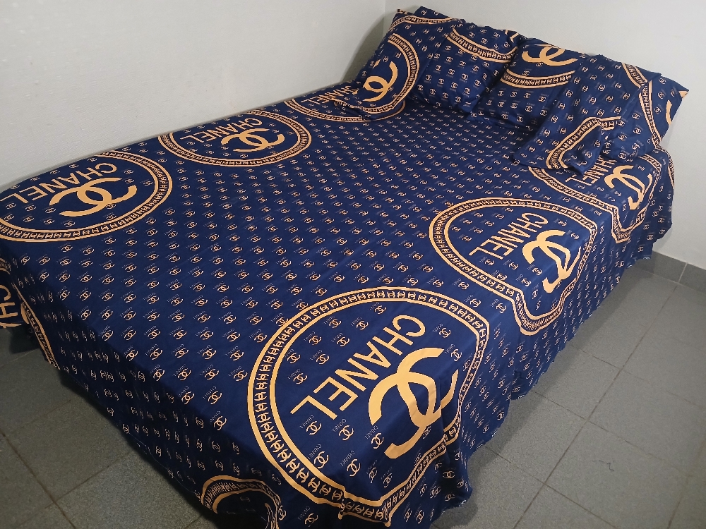 1 drap plat (200×220)cm Queen size 4 taies d'oreiller (50×70)
