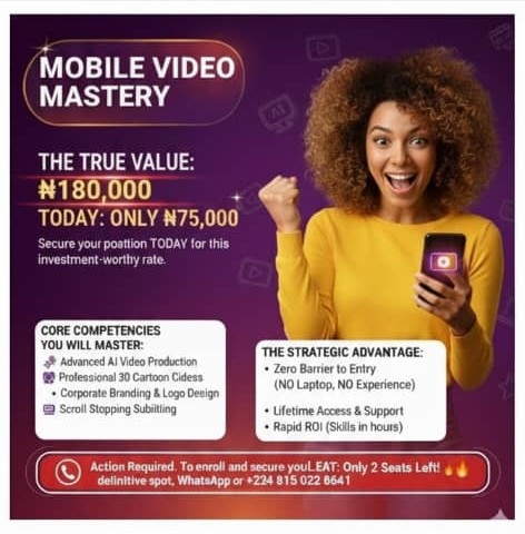 The TRUE VALUE of this comprehensive course is ₦180,000. Secure