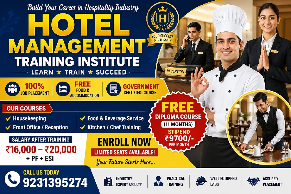 Job vacancy in hotel & restaurant at kolkata