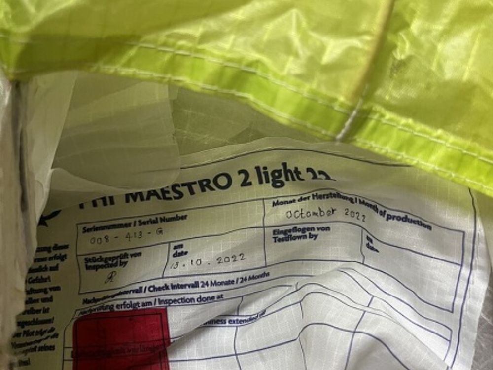 PHI MAESTRO 2 22 Gleitschirm 2022 gebraucht thumbnail