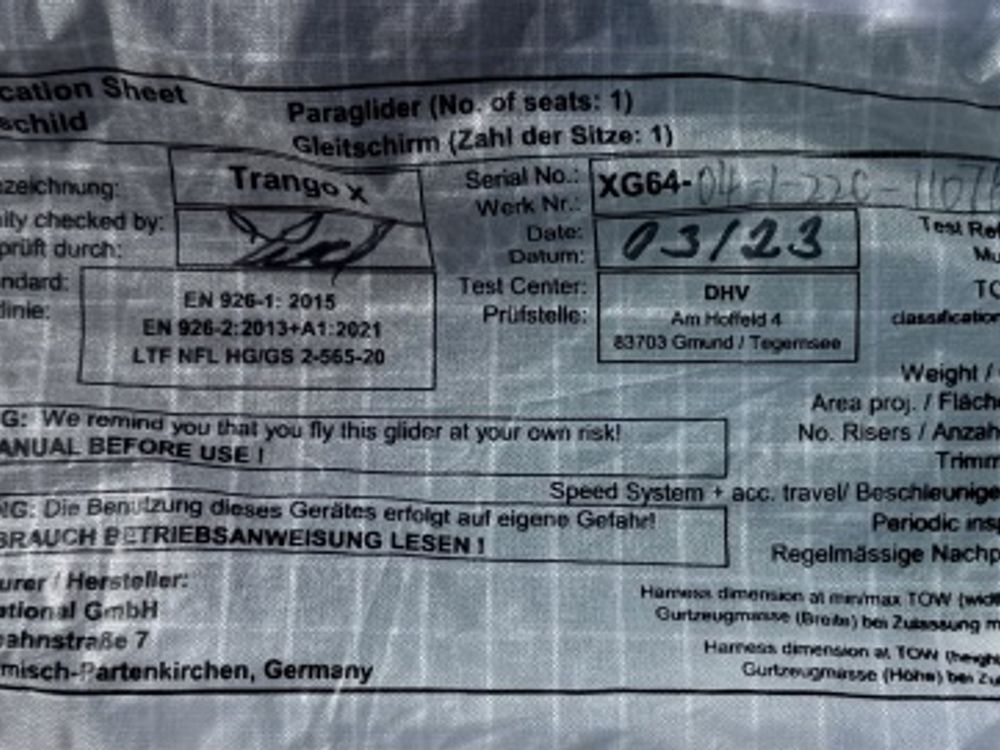 UP TrangoXC M Gleitschirm 2023 gebraucht thumbnail