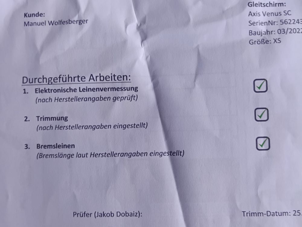 Axis Venus CS XS Gleitschirm 2021 gebraucht thumbnail
