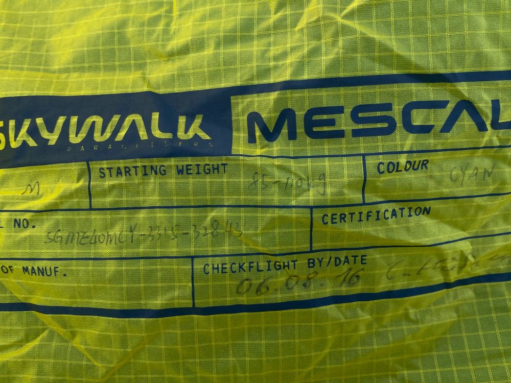 Skywalk Mescal 4 M Gleitschirm 2016 gebraucht thumbnail
