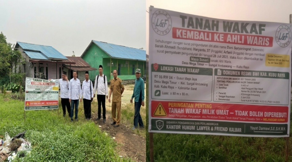 BWI Kubu Raya Tinjau Lokasi Tanah Wakaf Dusun Mega Jaya Desa Mega Timur Kec. Sungai Ambawang