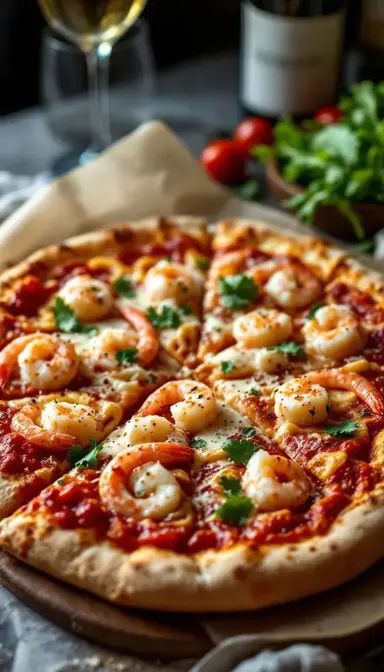 Seafood pizza