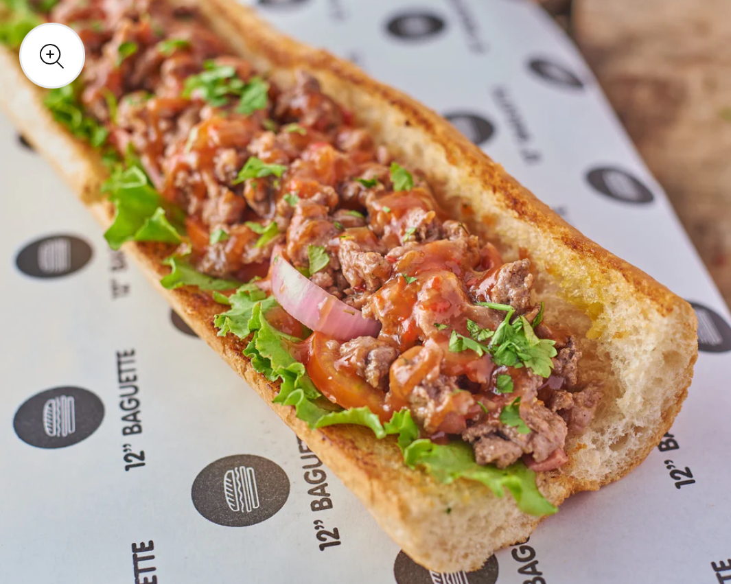Beef steak baguette