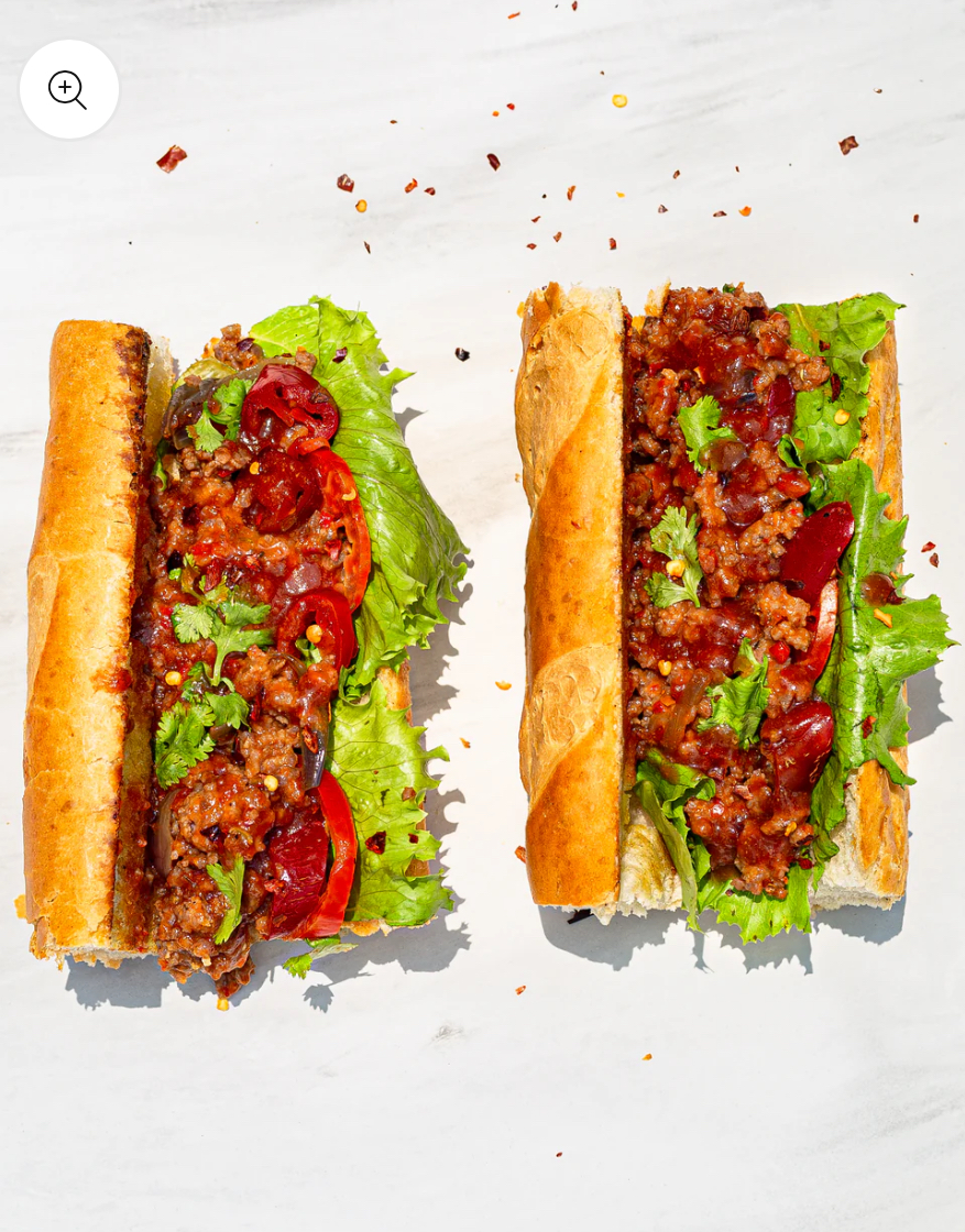 Mince beef baguette
