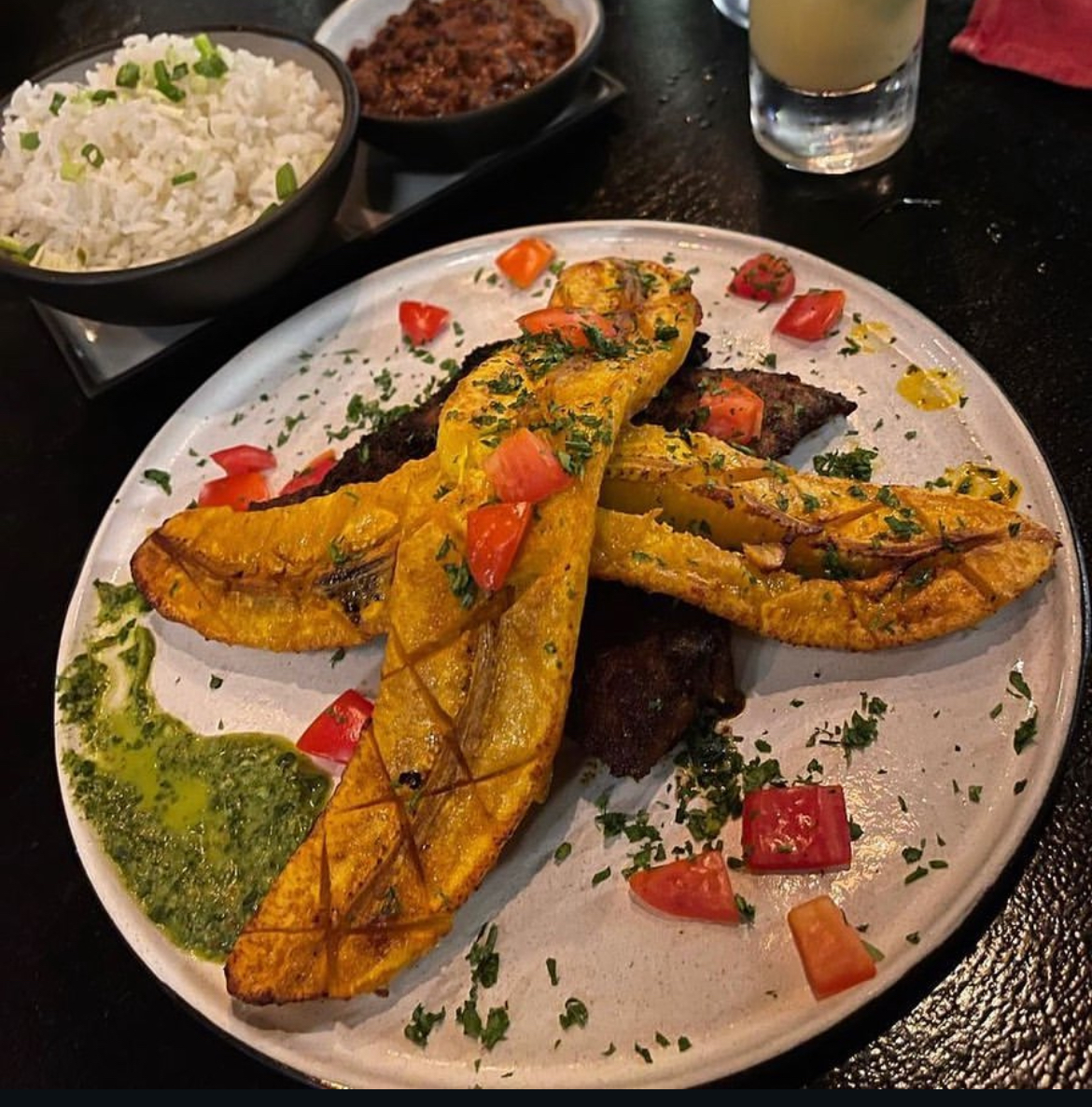 Blackened Catfish with Grilled Plantain