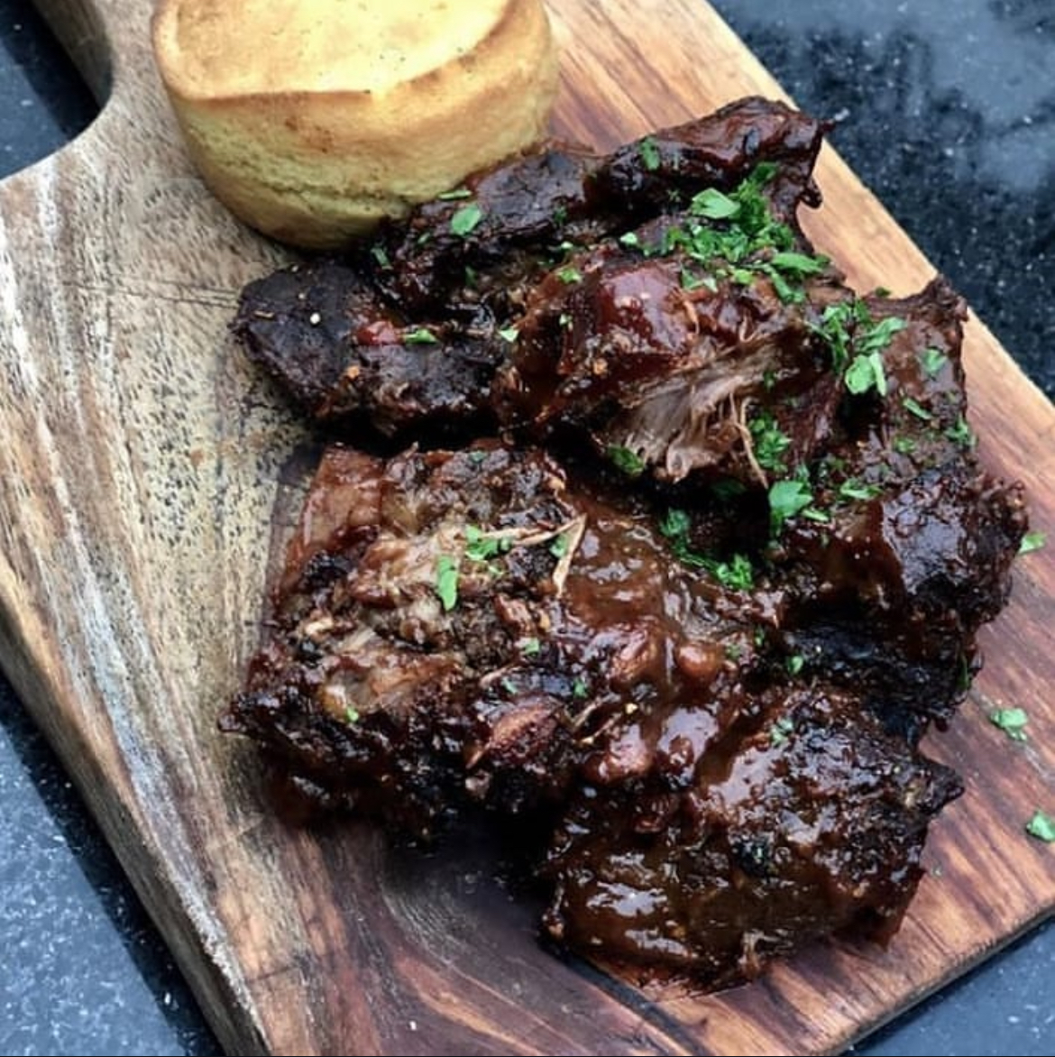 Nok BBQ Beef Ribs with Cornbread