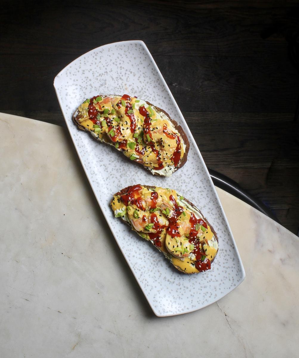SHRIMPY MANGO CROSTINI