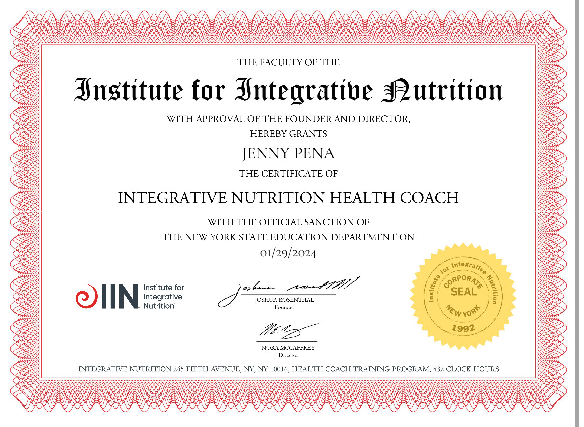 Jenny Pena, NBC-HWC portfolio
