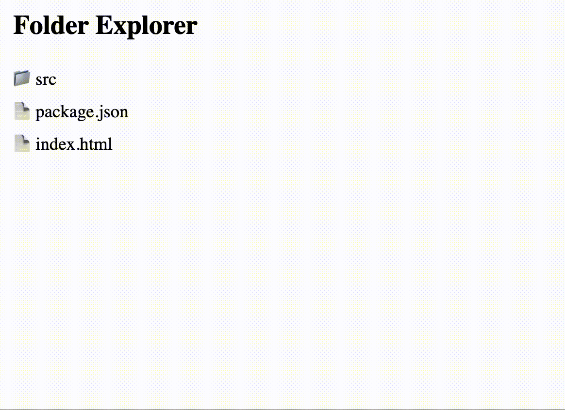 Nested Folder and File explorer