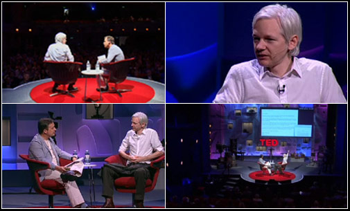 Julian Assange being interview by Chris Anderson, TED 2010