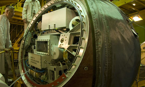 Preparation of the Foton-M3 spacecraft at Baikonur Cosmodrome, Kazakhstan. Credits: ESA - S.Corvaja Preparation of the Foton-M3 spacecraft at Baikonur Cosmodrome, Kazakhstan. Credits: ESA - S.Corvaja