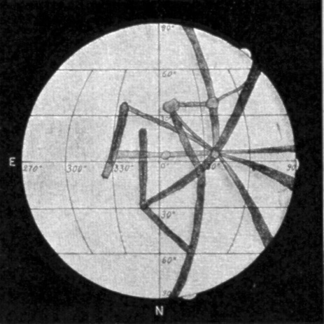 Lowell’s chart of the surface of Venus. From David Peck Todd, A new astronomy (New York, 1900). Lowell’s chart of the surface of Venus. From David Peck Todd, A new astronomy (New York, 1900).
