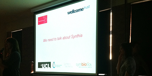 Introduction by Nicola Triscott to the evening event We Need To Talk About Synthia, part of the public programme for Synthesis, a week-long synthetic biology workshop at UCL.