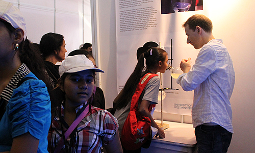 Looking at the Nanomagnetic Plants experiment, Techfest 2012, IIT Bombay, January 2012