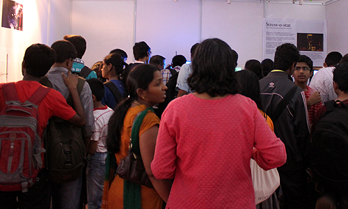 Fluorescing bacteria, Stress-o-Stat (2011), Techfest 2012, IIT Bombay, January 2012