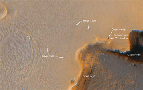 Mars Reconnaissance Orbiter view of Opportunity