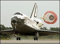Shuttle touches down (AP)