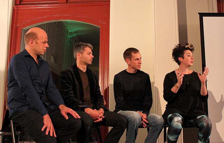 Debate session with Edwin van der Heide, Harold Mikkers, Christian Freund and Charlotte Jarvis