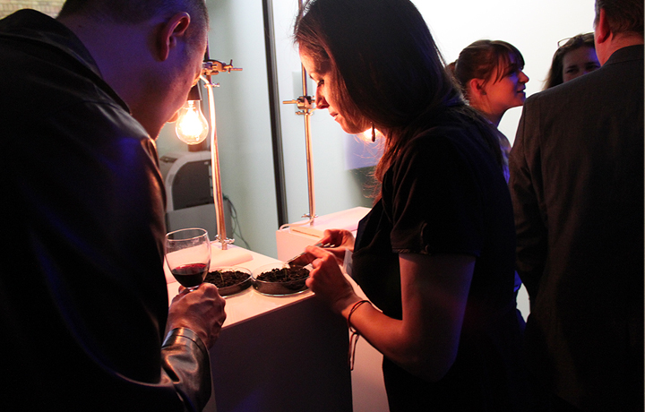 Laura Cinti demonstrating her magnetically actuated cress plants.