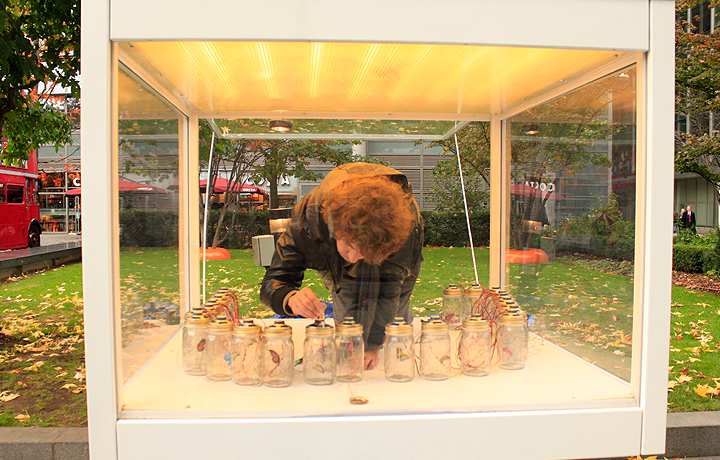 Setting up António Caramelo's 'Dreaming of a Butterfly', 4 November 2011