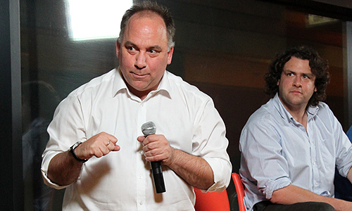 Invited speakers Dr Joe Cain and Brendan Clarke, Dana Centre, Science Museum, London, UK