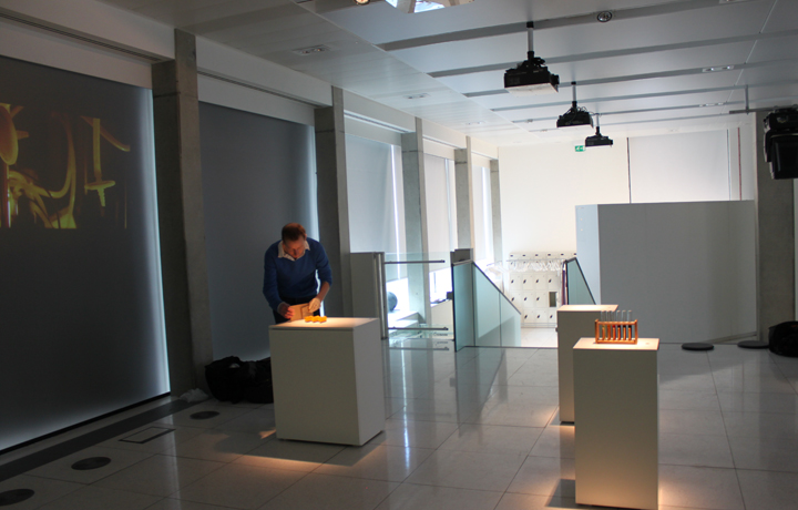 Howard setting up Transient Images, Evaporation of Things, March 2013