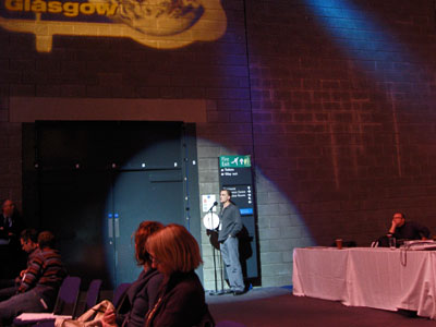 Andrew Stones commenting, Less Remote, Scottish Exhibition and Conference Centre (SECC), Glasgow, Scotland &copy;  c-lab