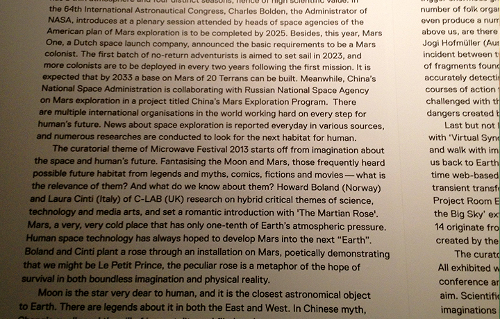 Microwave International New Media Arts Festival, Hong Kong City Hall, Hong Kong, 2013   