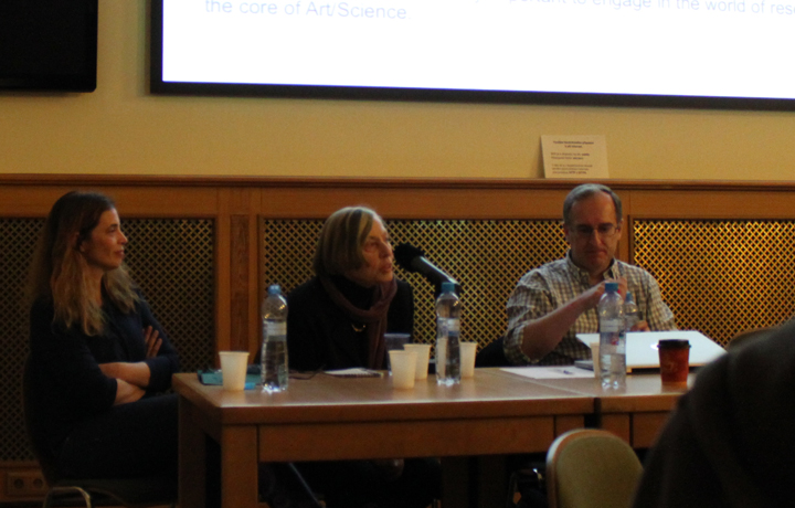Nina Czegledy's presentation on Developing Cloud Curriculum in Art and Science workshop